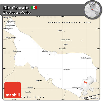 Classic Style Simple Map of Rio Grande