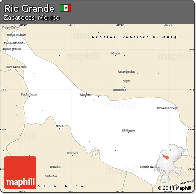 Classic Style Simple Map of Rio Grande