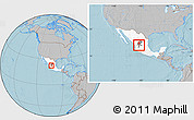 Gray Location Map of Tepetongo, highlighted country, highlighted parent region, within the entire country, hill shading