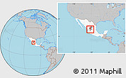 Gray Location Map of Tepetongo, highlighted country, highlighted parent region, within the entire country