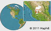 Satellite Location Map of Tepetongo, highlighted parent region