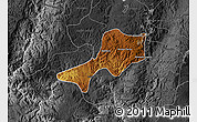 Physical Map of Teul de Gonzalez Ortega, darken, desaturated