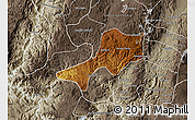 Physical Map of Teul de Gonzalez Ortega, semi-desaturated