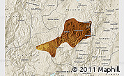 Physical Map of Teul de Gonzalez Ortega, shaded relief outside