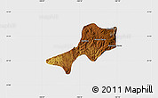 Physical Map of Teul de Gonzalez Ortega, single color outside