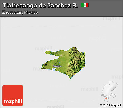 Satellite 3D Map of Tlaltenango De Sanchez R., single color outside