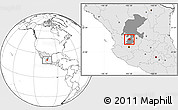 Blank Location Map of Tlaltenango de Sanchez R., highlighted country, highlighted parent region