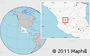 Gray Location Map of Tlaltenango de Sanchez R., highlighted country