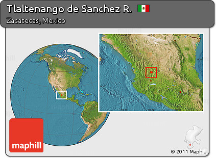 Satellite Location Map of Tlaltenango De Sanchez R.