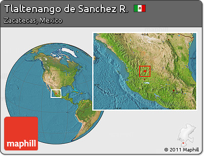 Satellite Location Map of Tlaltenango De Sanchez R.
