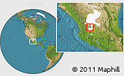 Satellite Location Map of Tlaltenango de Sanchez R., highlighted parent region
