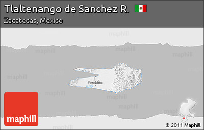 Gray Panoramic Map of Tlaltenango De Sanchez R., single color outside