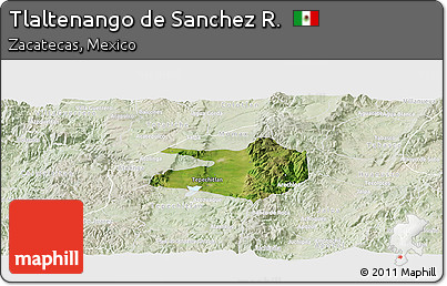 Satellite Panoramic Map of Tlaltenango De Sanchez R., lighten