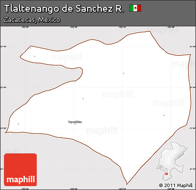Classic Style Simple Map of Tlaltenango De Sanchez R., cropped outside