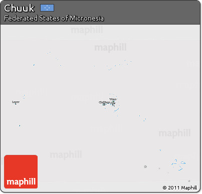 Physical 3D Map of Chuuk, cropped outside