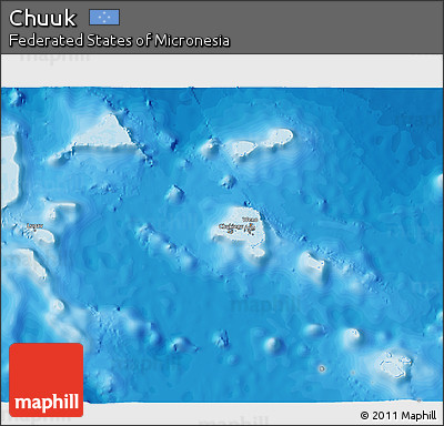 Political 3D Map of Chuuk