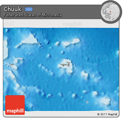 Satellite 3D Map of Chuuk, physical outside