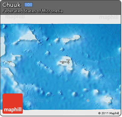 Satellite 3D Map of Chuuk, physical outside