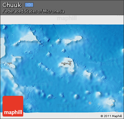Satellite 3D Map of Chuuk, shaded relief outside