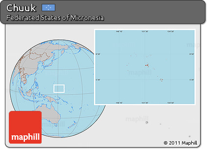 Gray Location Map of Chuuk