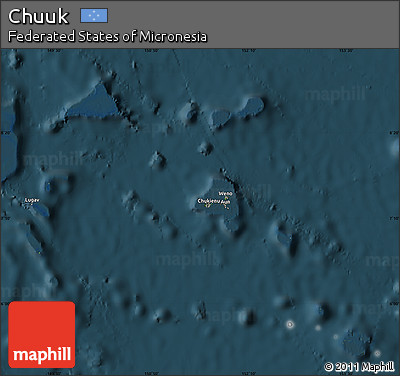 Satellite Map of Chuuk, darken