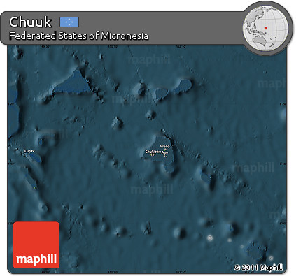 Satellite Map of Chuuk, darken