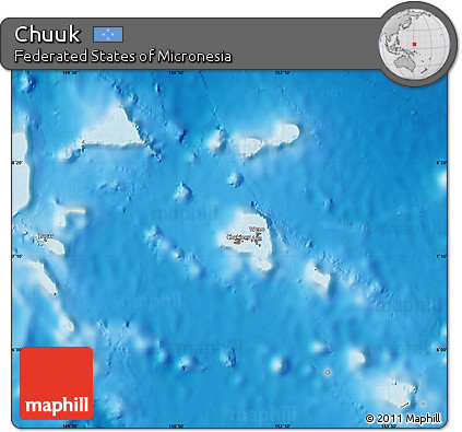 Satellite Map of Chuuk, physical outside