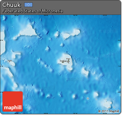 Satellite Map of Chuuk, physical outside