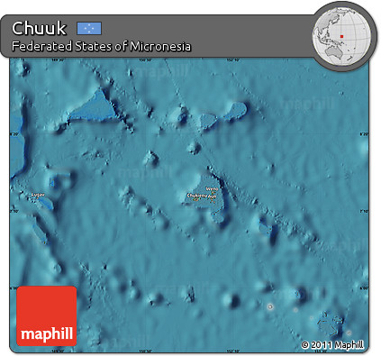 Satellite Map of Chuuk, single color outside
