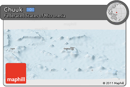 Gray Panoramic Map of Chuuk