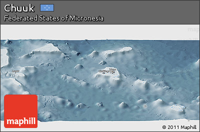 Political Panoramic Map of Chuuk, semi-desaturated