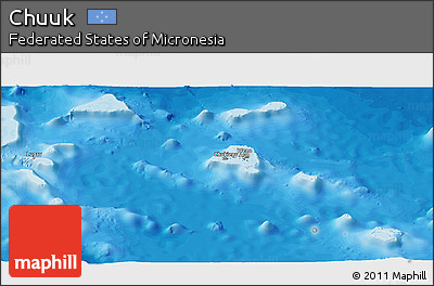 Political Panoramic Map of Chuuk, single color outside