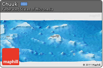 Political Panoramic Map of Chuuk, single color outside
