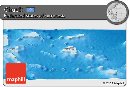 Satellite Panoramic Map of Chuuk, physical outside