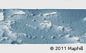 Shaded Relief Panoramic Map of Chuuk, semi-desaturated