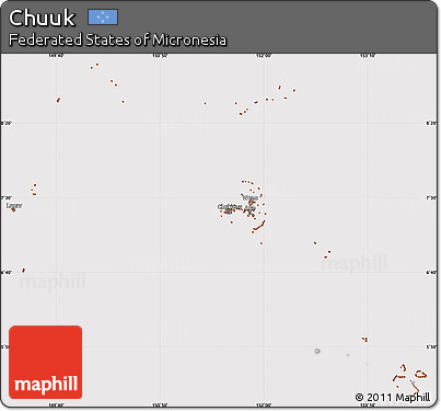 Classic Style Simple Map of Chuuk, cropped outside