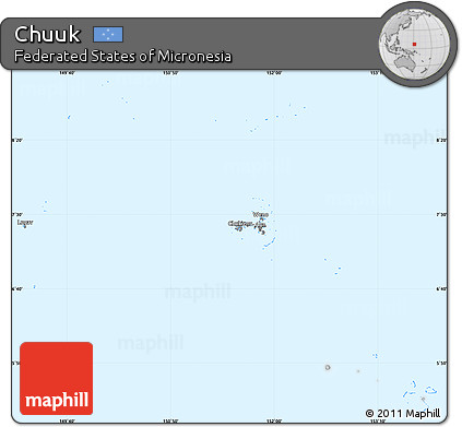 Classic Style Simple Map of Chuuk