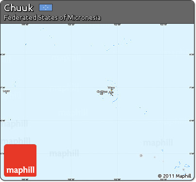Political Simple Map of Chuuk, single color outside