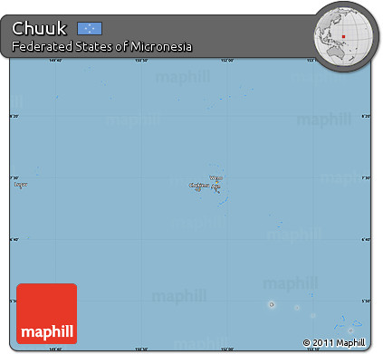 Savanna Style Simple Map of Chuuk, single color outside