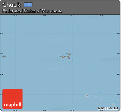 Savanna Style Simple Map of Chuuk, single color outside