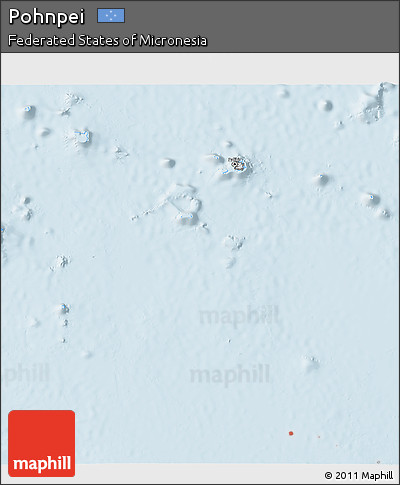 Gray 3D Map of Pohnpei, single color outside