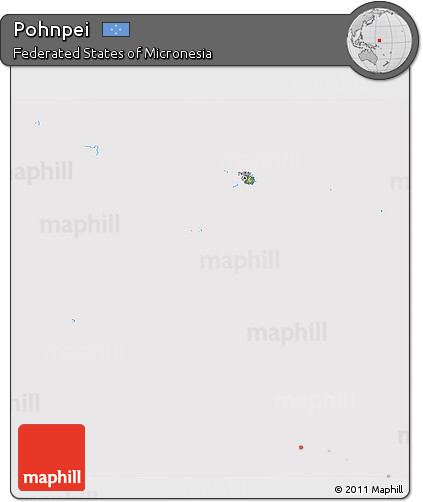 Physical 3D Map of Pohnpei, cropped outside