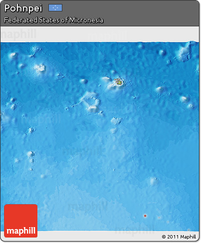 Physical 3D Map of Pohnpei, political outside
