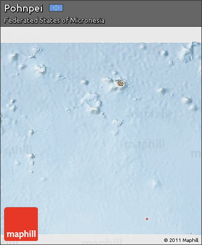 Political 3D Map of Pohnpei, lighten