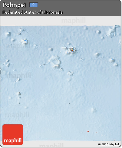 Political 3D Map of Pohnpei, lighten