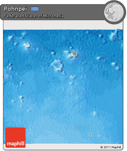 Political 3D Map of Pohnpei, single color outside