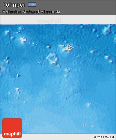 Political 3D Map of Pohnpei, single color outside