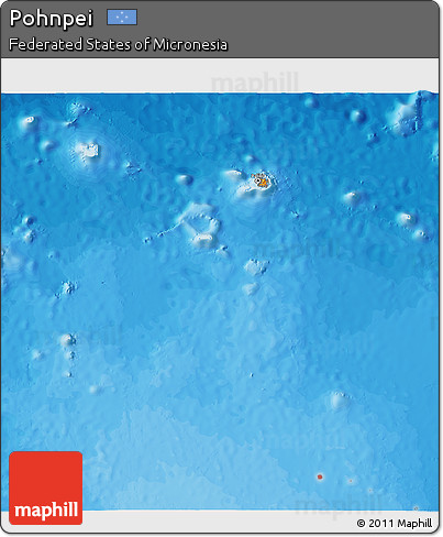 Political 3D Map of Pohnpei, single color outside