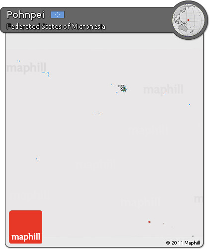 Satellite 3D Map of Pohnpei, cropped outside