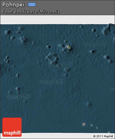 Satellite 3D Map of Pohnpei, darken